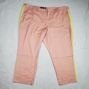 Wildfang Empower Colorblock Slim Crop Pant Womens 24W Mauve Neon Green Office